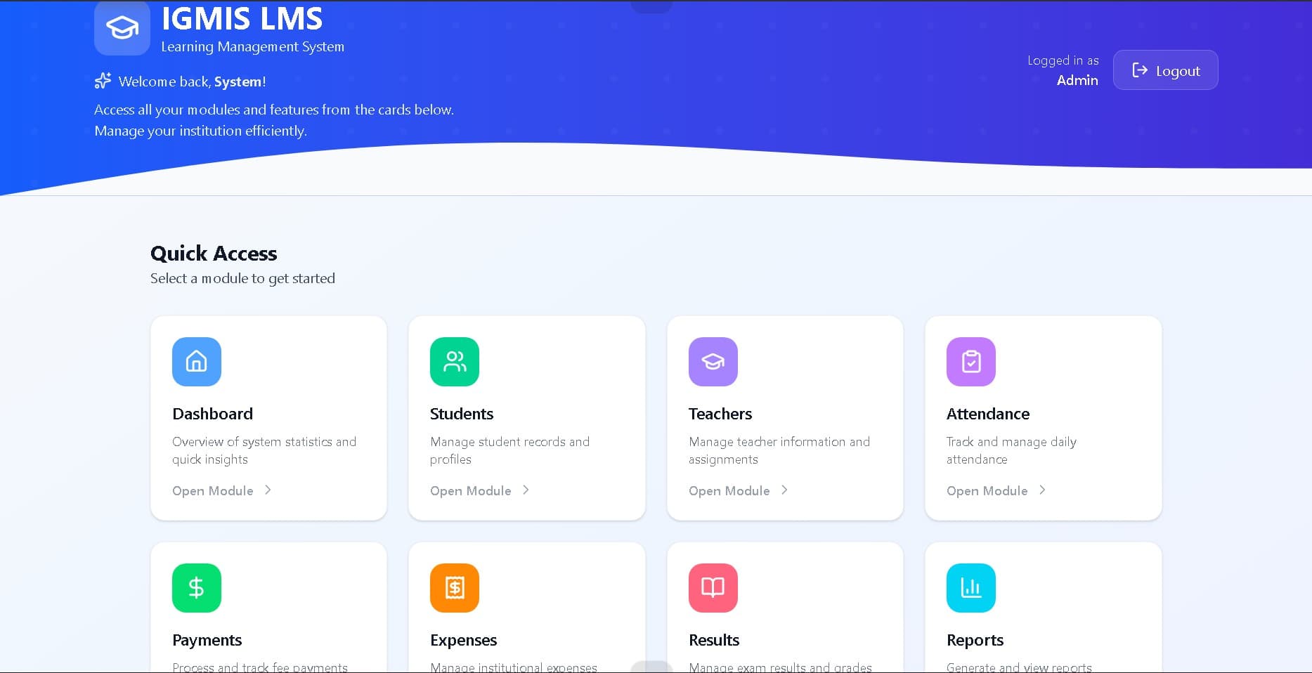 Academic dashboard
